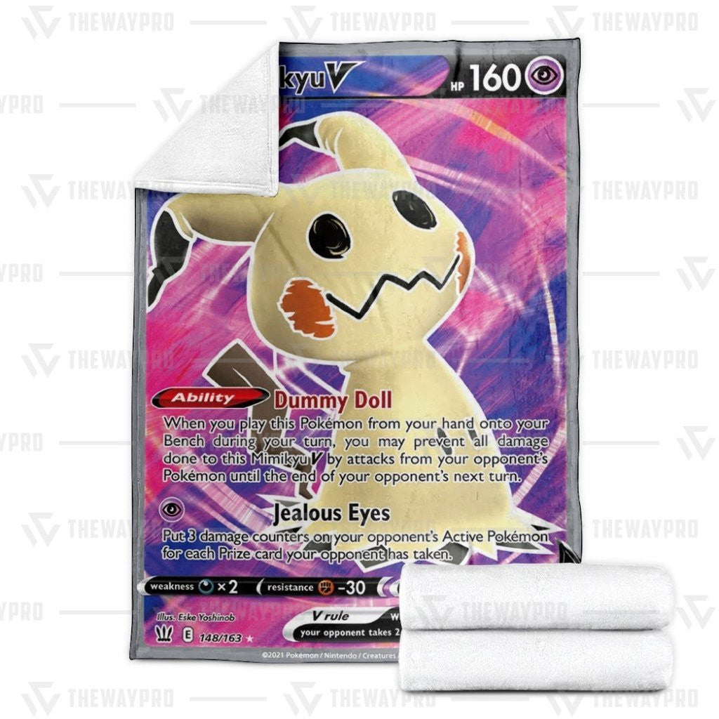 Anime Pkm Mimikyu V Battle Styles Custom Soft Blanket