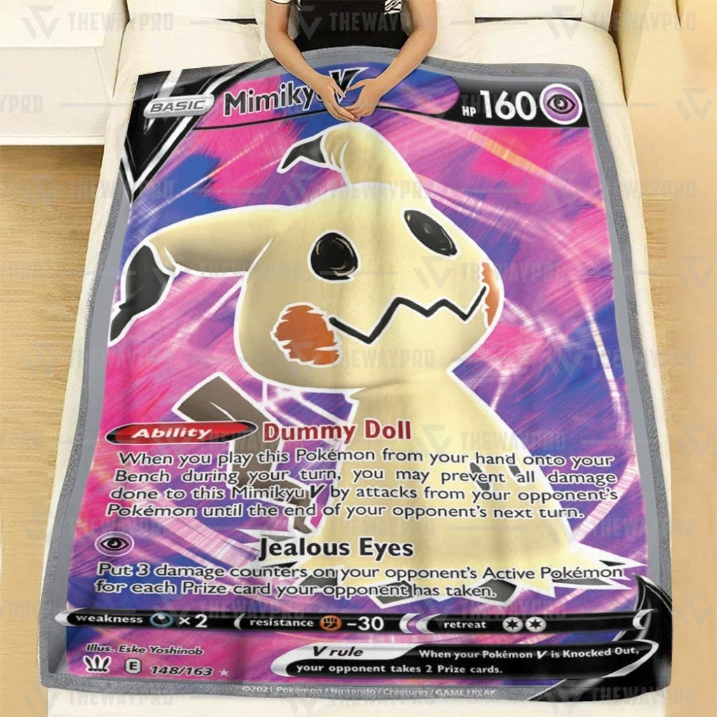 Anime Pkm Mimikyu V Battle Styles Custom Soft Blanket