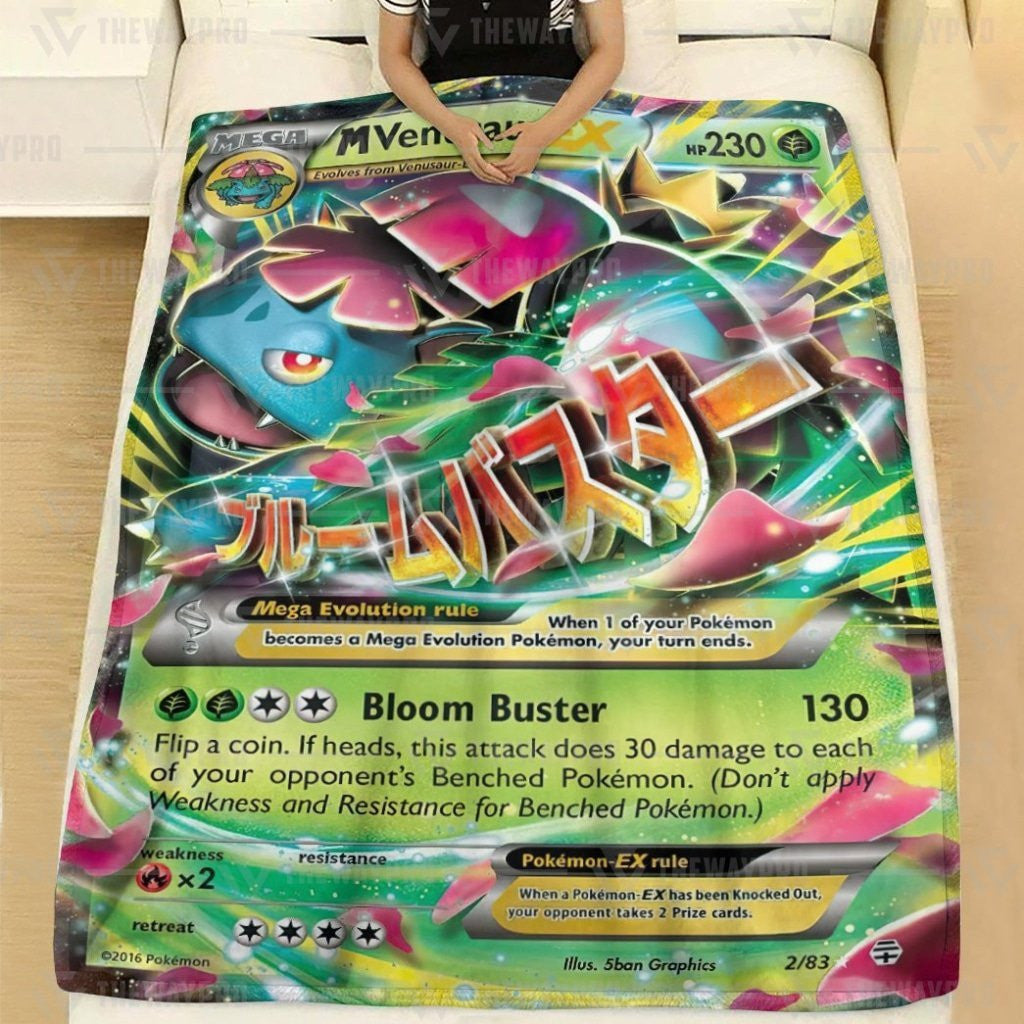 Anime Pkm M Venusaur-Ex Custom Soft Blanket