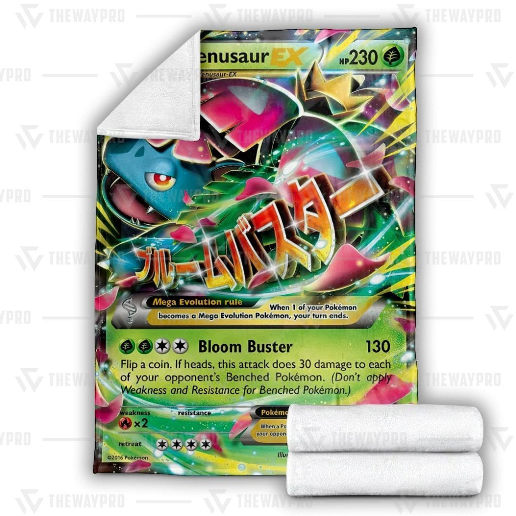 Anime Pkm M Venusaur-Ex Custom Soft Blanket