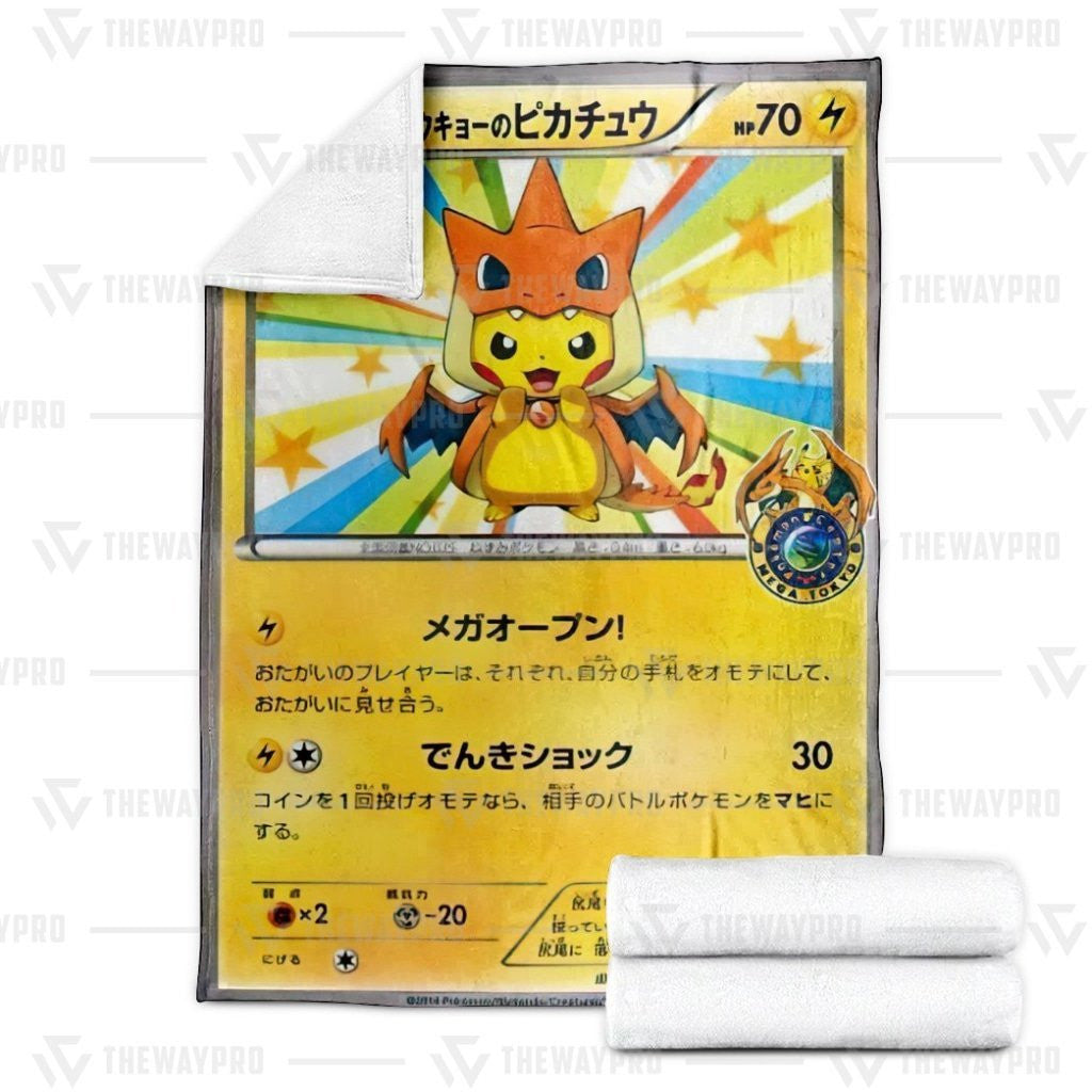 Anime Pkm Mega Toky Pikachu Custom Soft Blanket