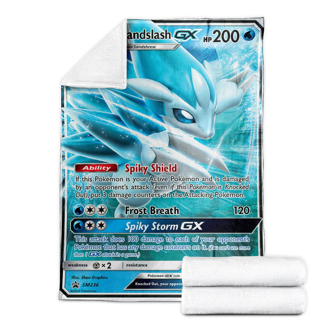 Anime Pkm Alolan Sandslash-Gx Sun & Moon Promos Custom Soft Blanket