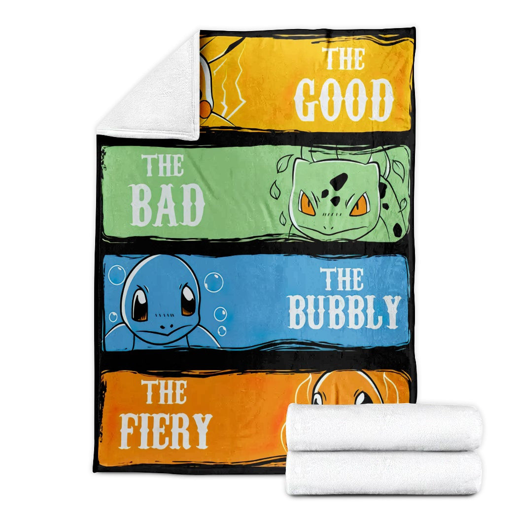 Anime Pkm The Good Bad Bubbly Fiery Custom Soft Blanket