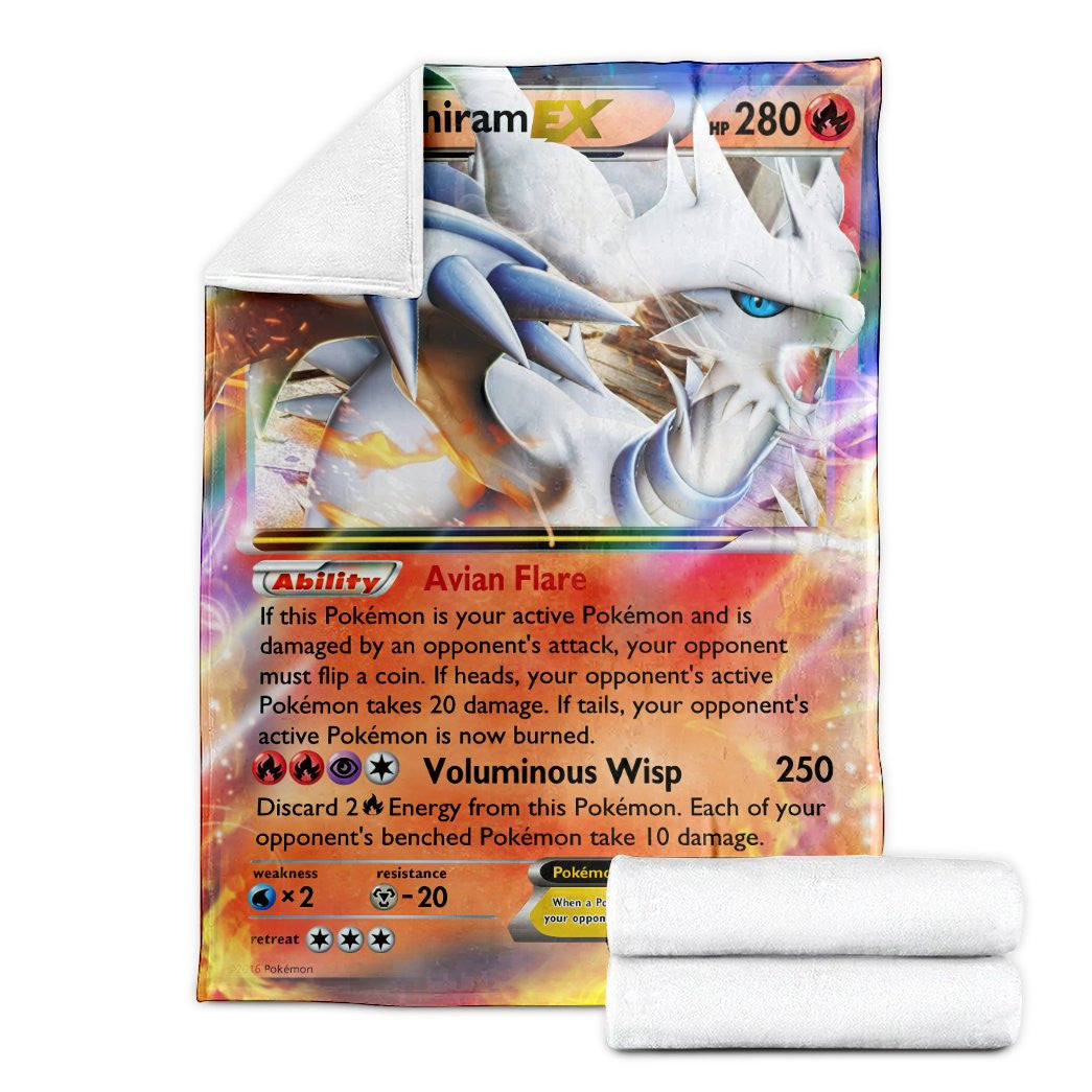 Anime Pkm Reshiram Ex Custom Pokemon Soft Blanket