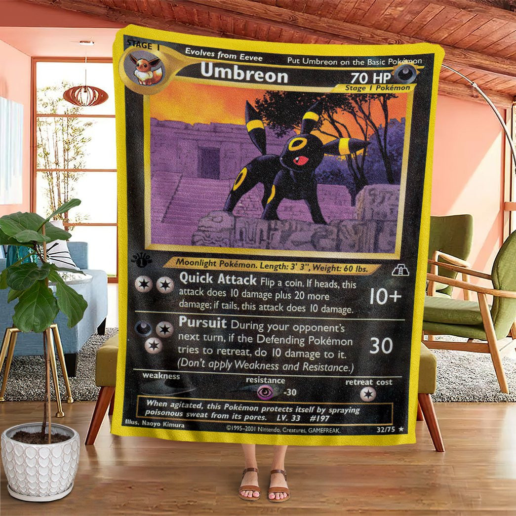 Anime Pkm Umbreon Neo Discovery Custom Soft Blanket