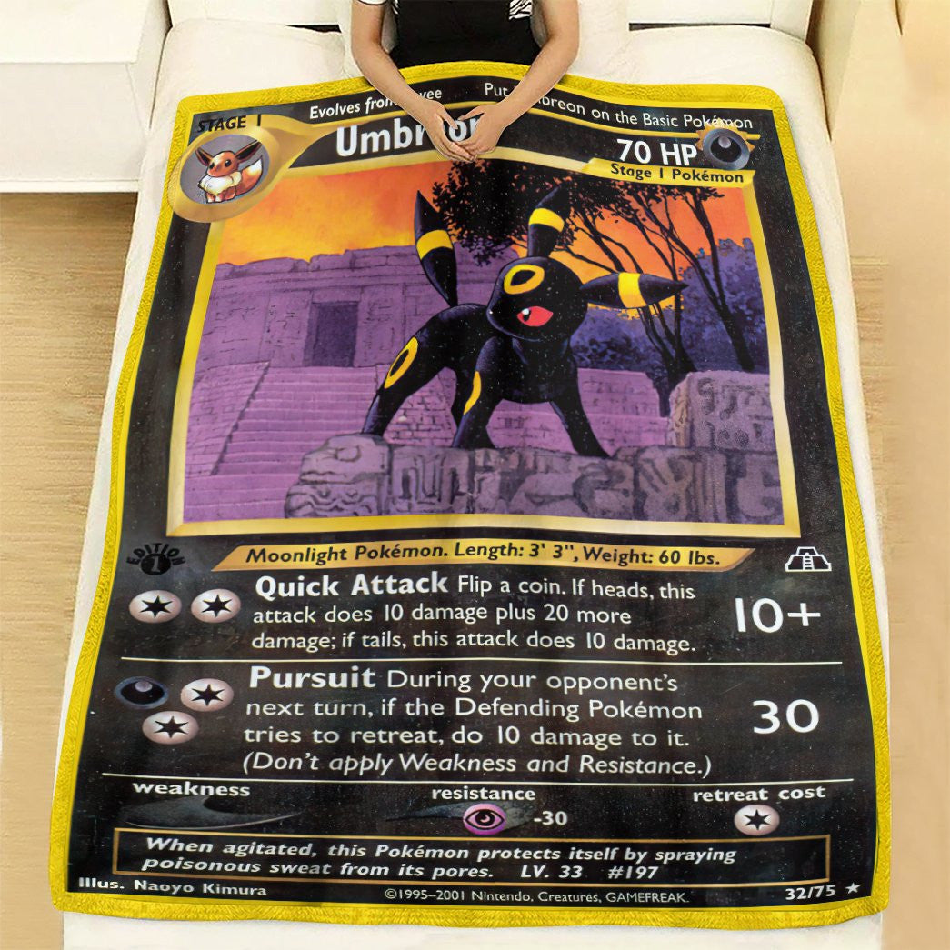 Anime Pkm Umbreon Neo Discovery Custom Soft Blanket