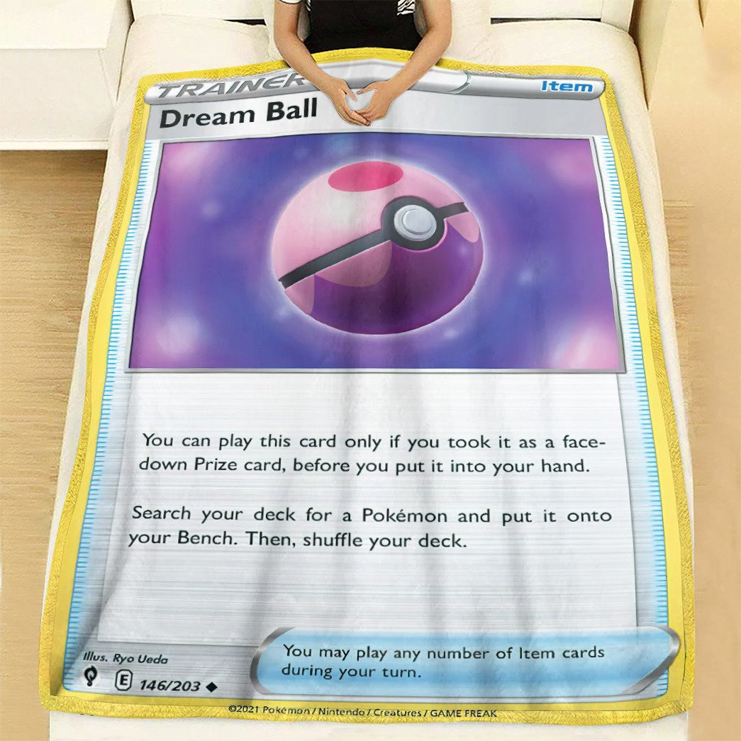 Anime Pkm Dream Ball Trainer Custom Soft Blanket