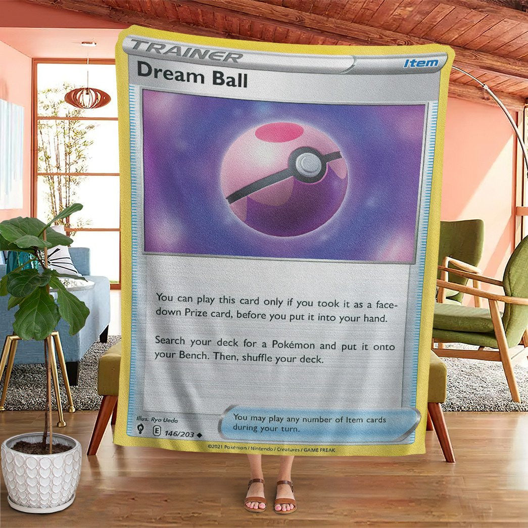 Anime Pkm Dream Ball Trainer Custom Soft Blanket