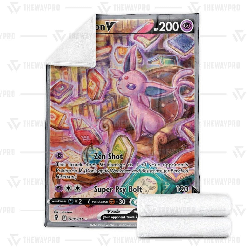 Anime Pkm Espeon V Custom Soft Blanket