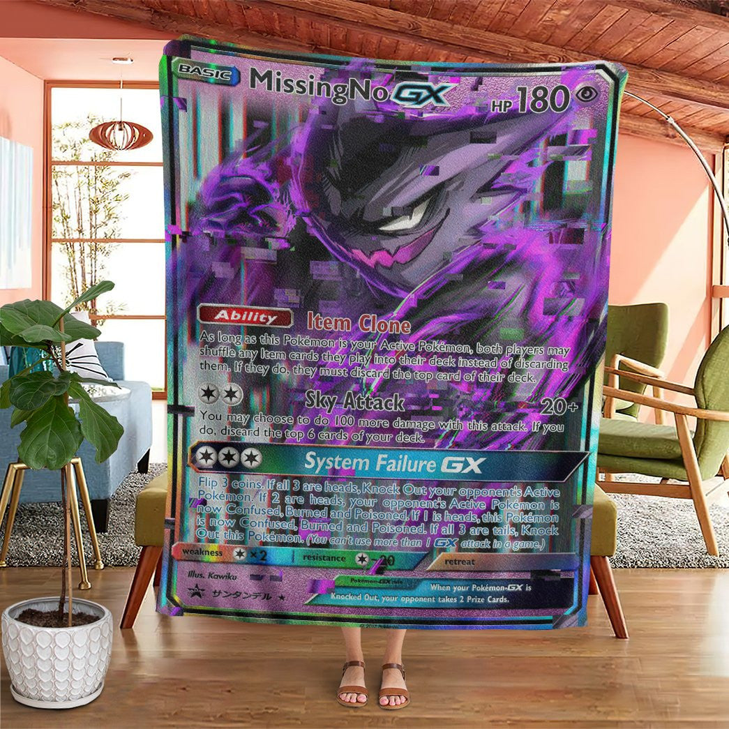 Anime Pkm Missing No Gengar Custom Soft Blanket