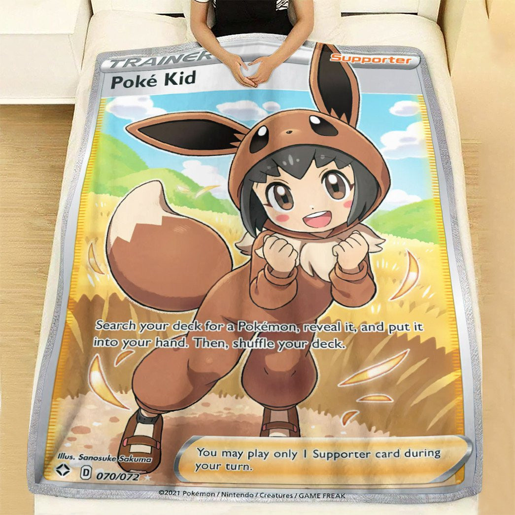 Anime Pkm Poké Kid Shining Fates Trainer Custom Soft Blanket