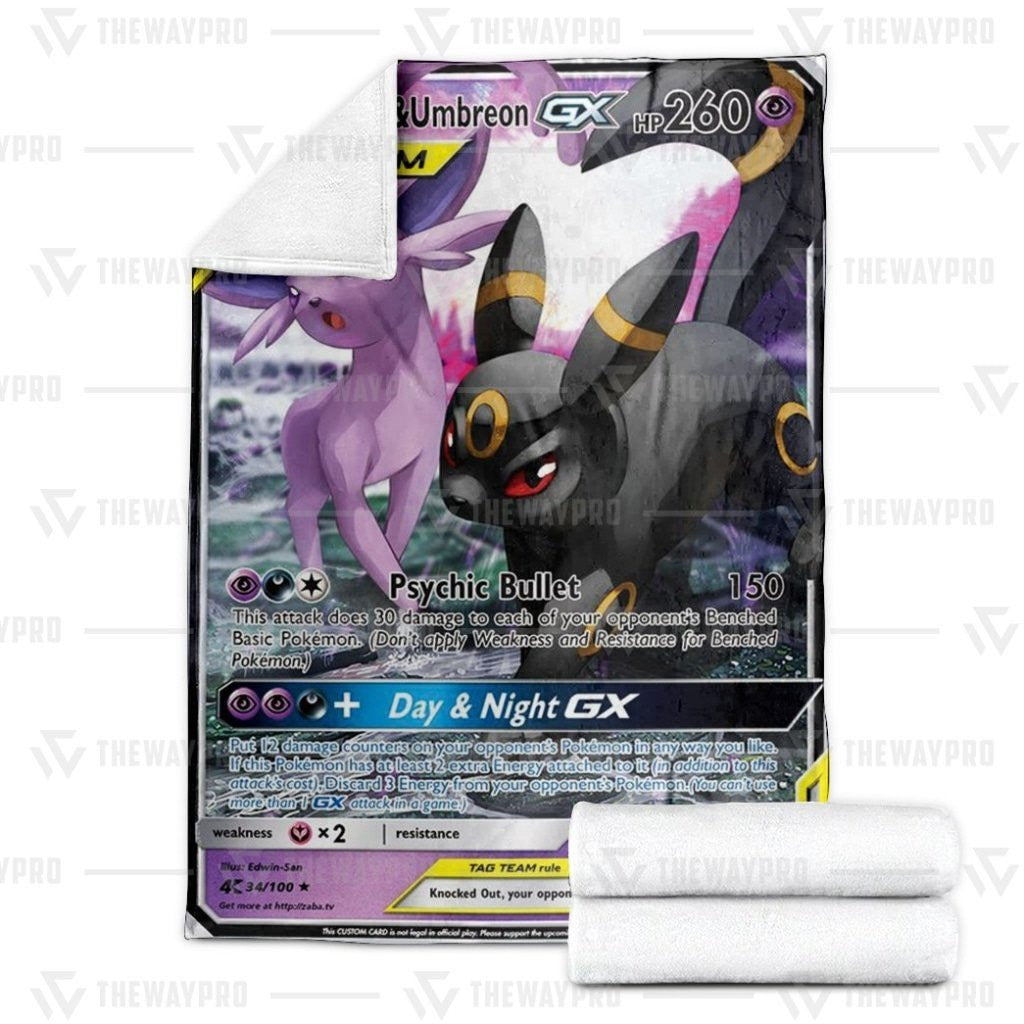 Anime Pkm Espeon & Umbreon Gx Custom Soft Blanket