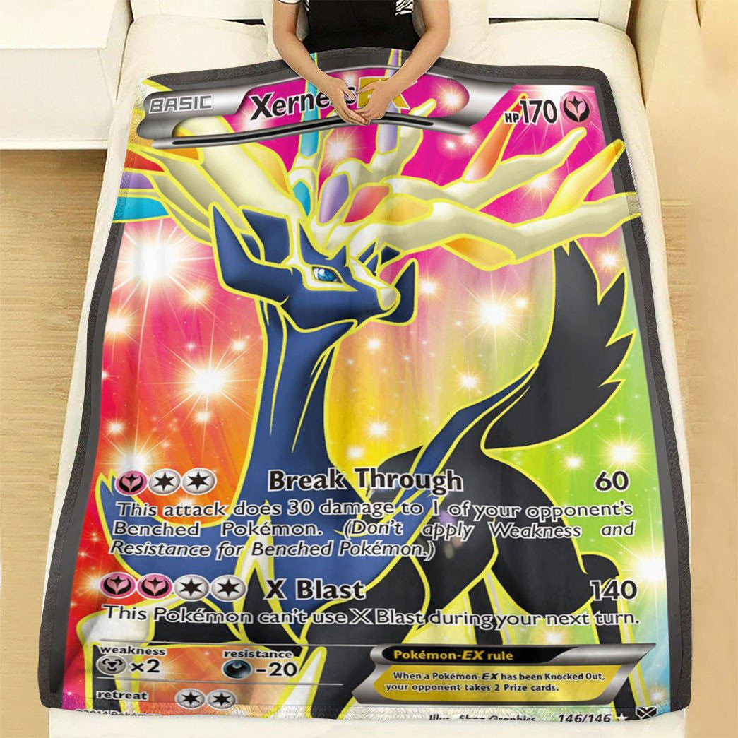 Anime Pkm Xerneas Ex Xy Custom Soft Blanket