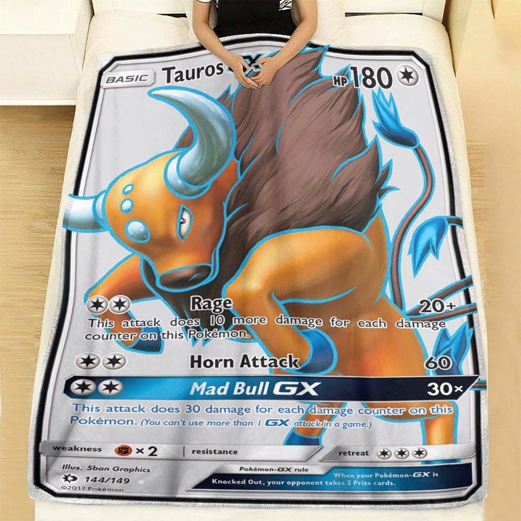 Anime Pkm Tauros-Gx Sun & Moon Custom Soft Blanket