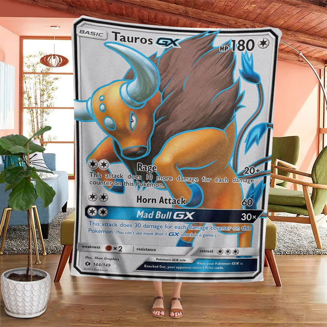 Anime Pkm Tauros-Gx Sun & Moon Custom Soft Blanket