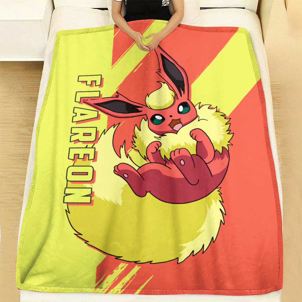 Anime Pkm Flareon Custom Soft Blanket XO10032210