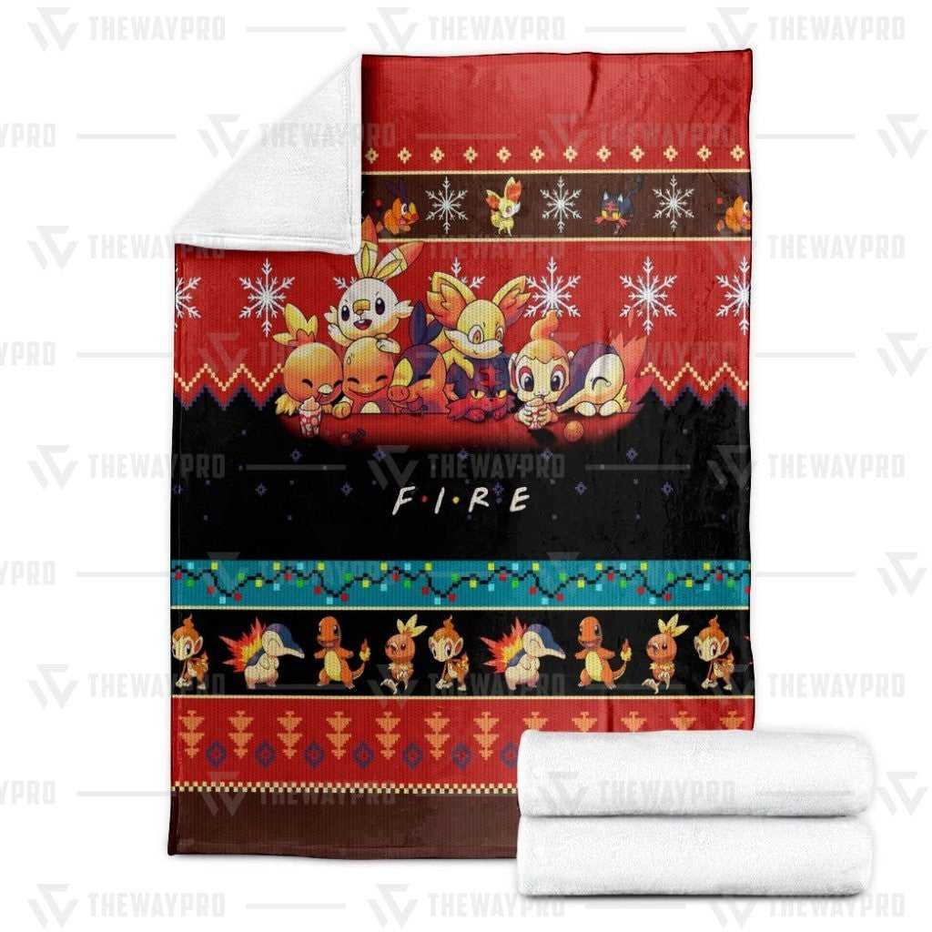 Anime Pkm Fire Custom Soft Blanket