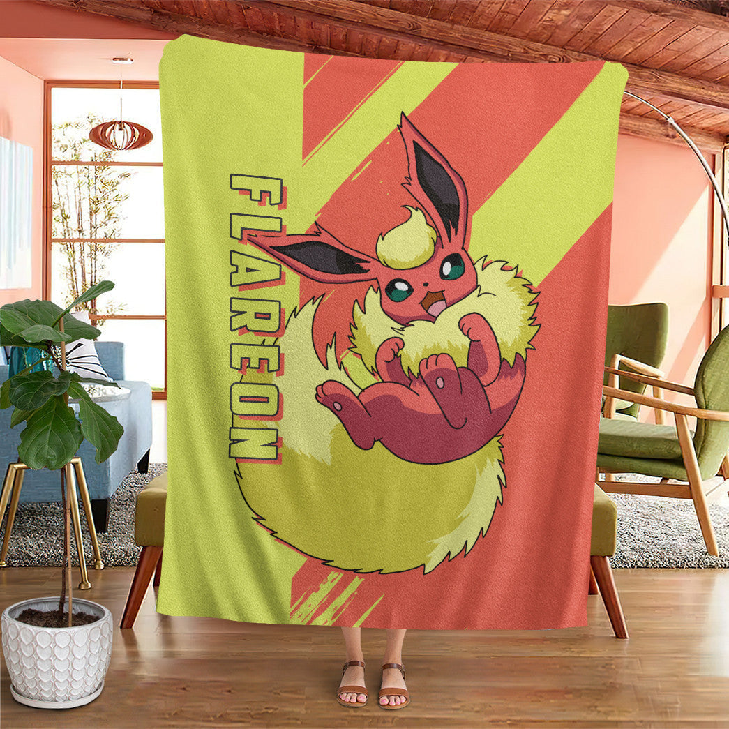 Anime Pkm Flareon Custom Soft Blanket XO10032210