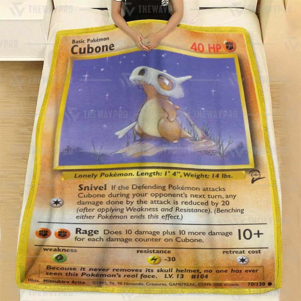 Anime Pkm Cubone Custom Soft Blanket