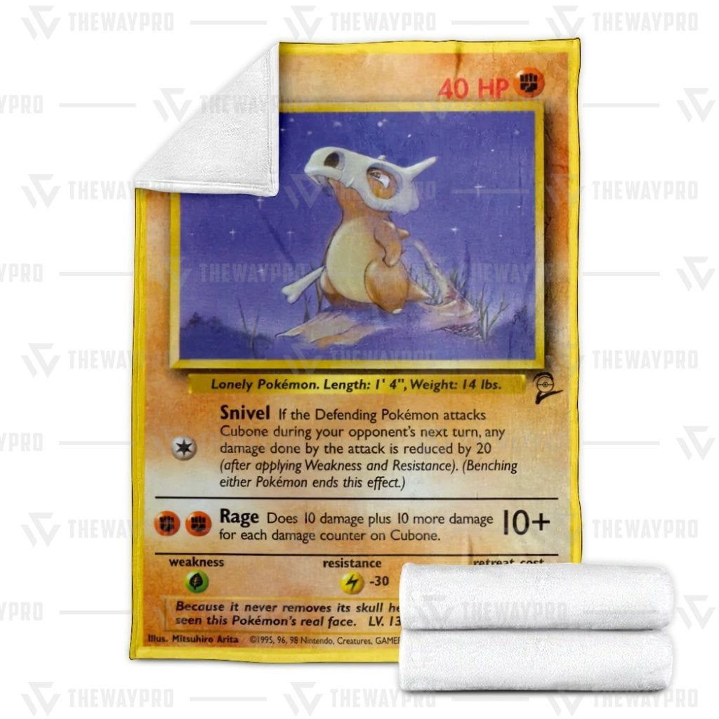 Anime Pkm Cubone Custom Soft Blanket