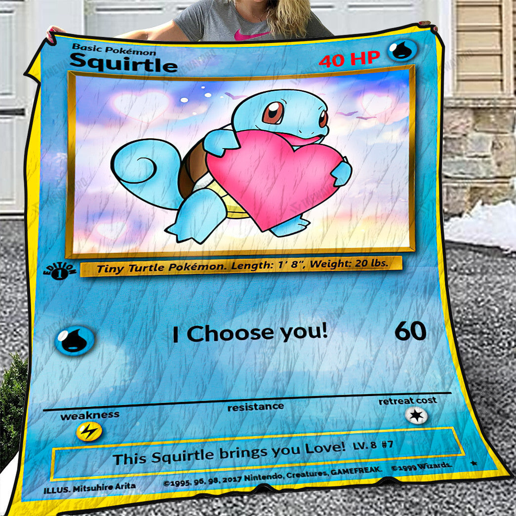 Squirtle I Choose You Custom Quilt