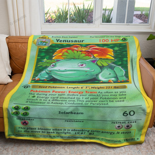 Venusaur Card Custom Soft Blanket