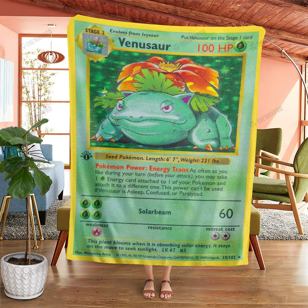 Venusaur Card Custom Soft Blanket