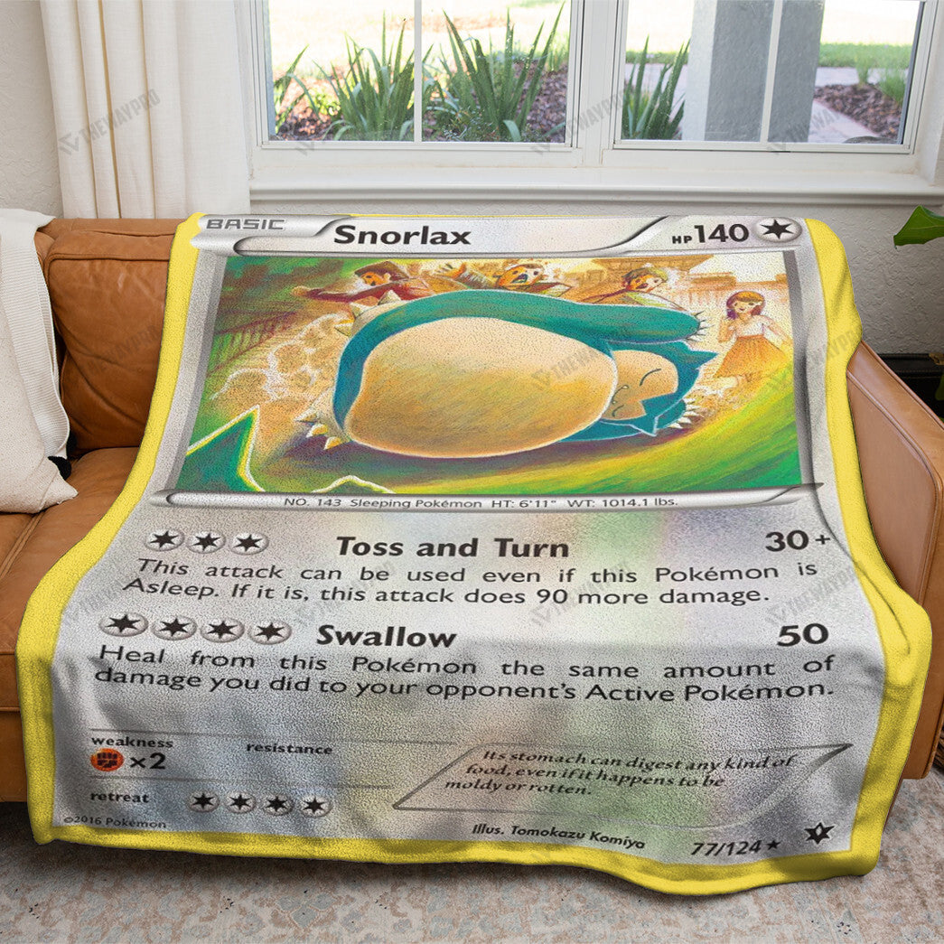 Anime Snorlax Custom Soft Blanket