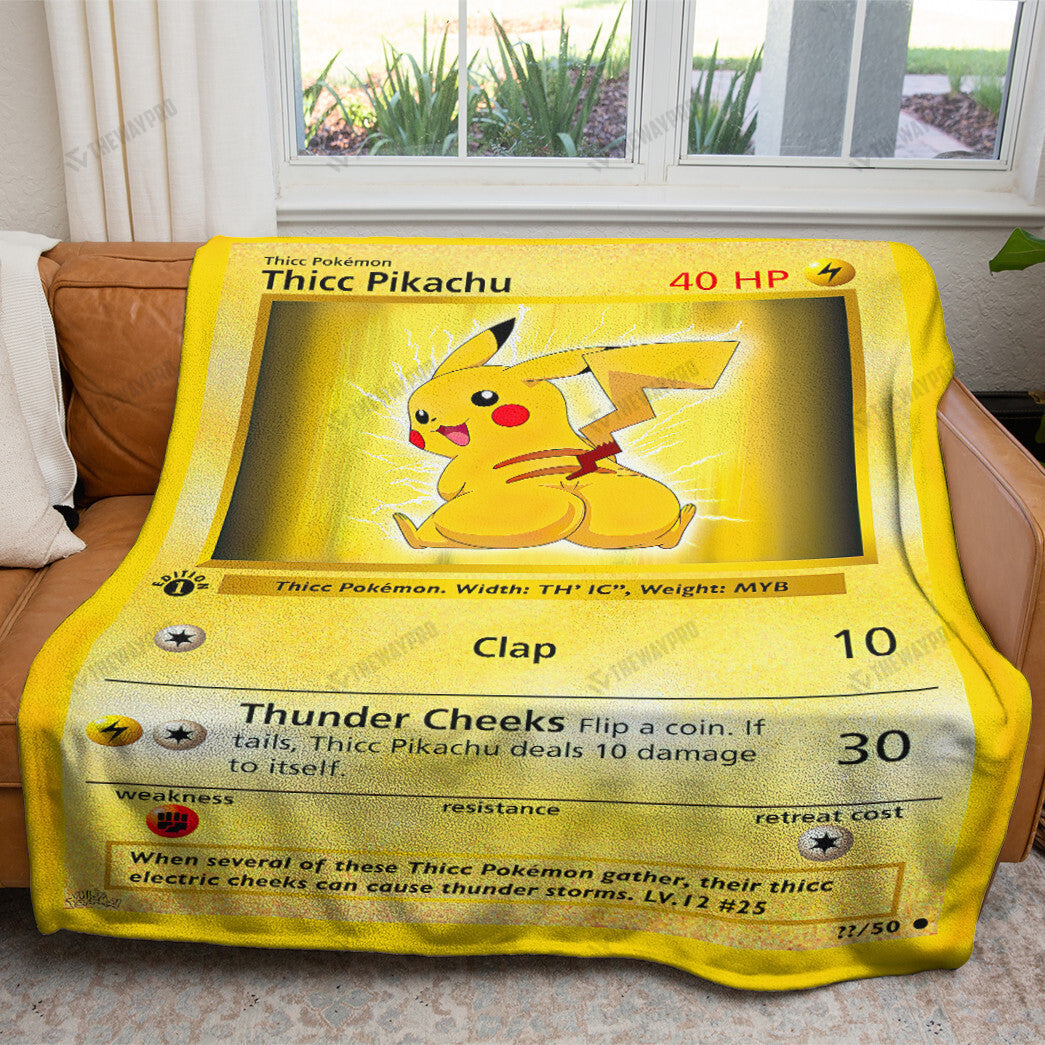 Anime Thicc Pikachu Custom Soft Blanket