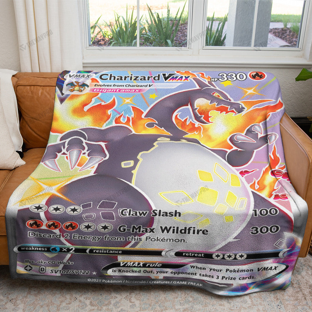 Anime Charizard VMAX Shining Fates Custom Soft Blanket