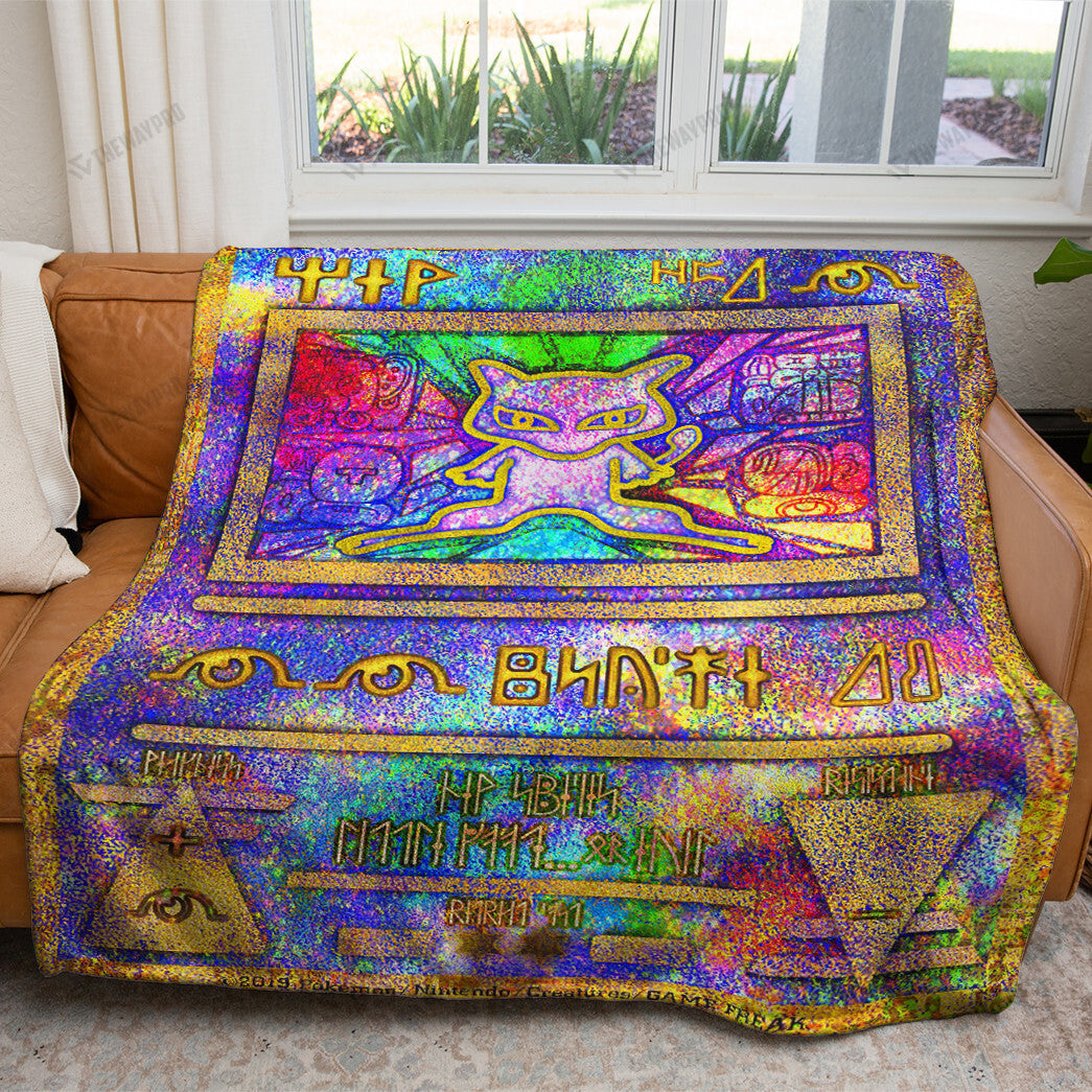 Anime Ancient Mew Holo Custom Soft Blanket