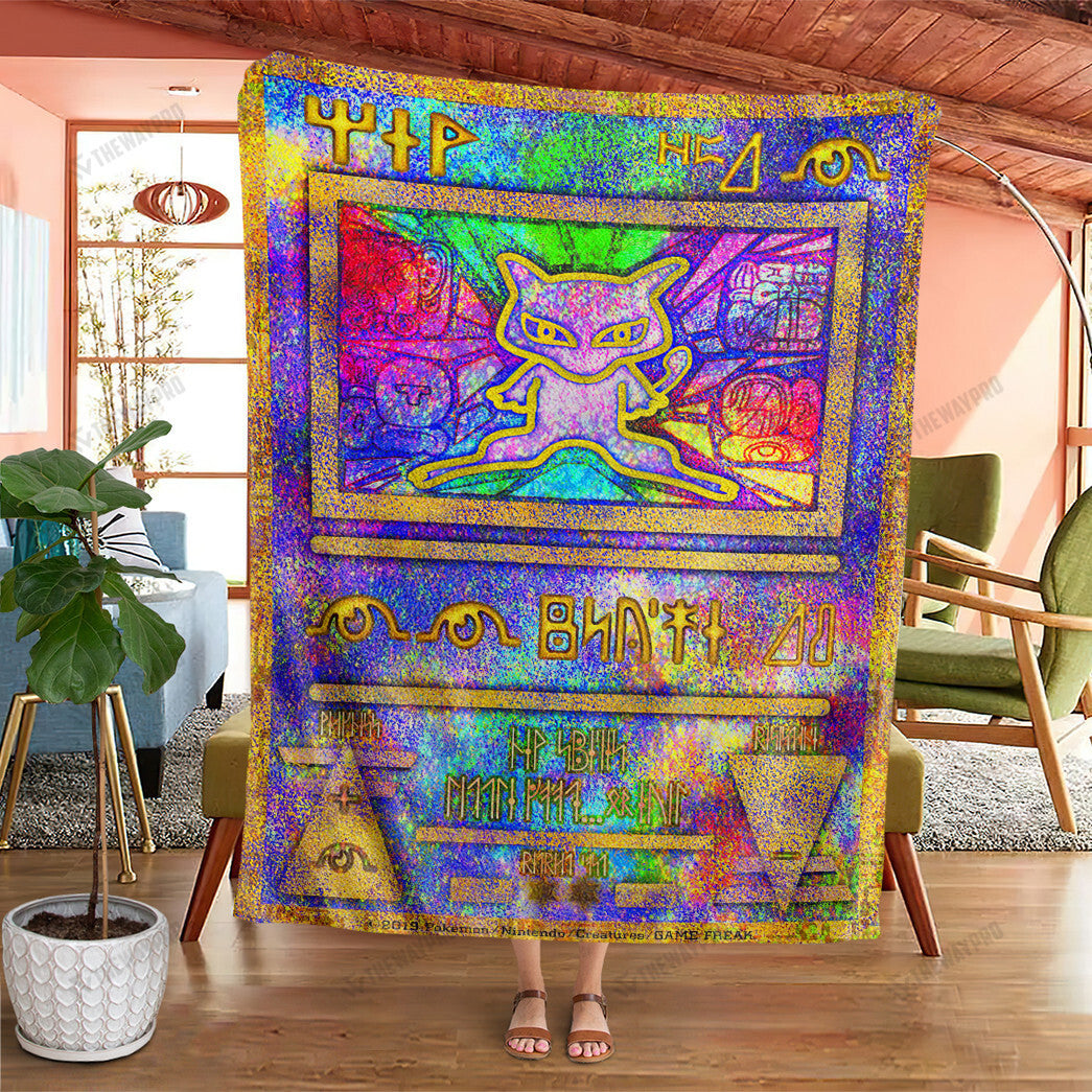 Anime Ancient Mew Holo Custom Soft Blanket