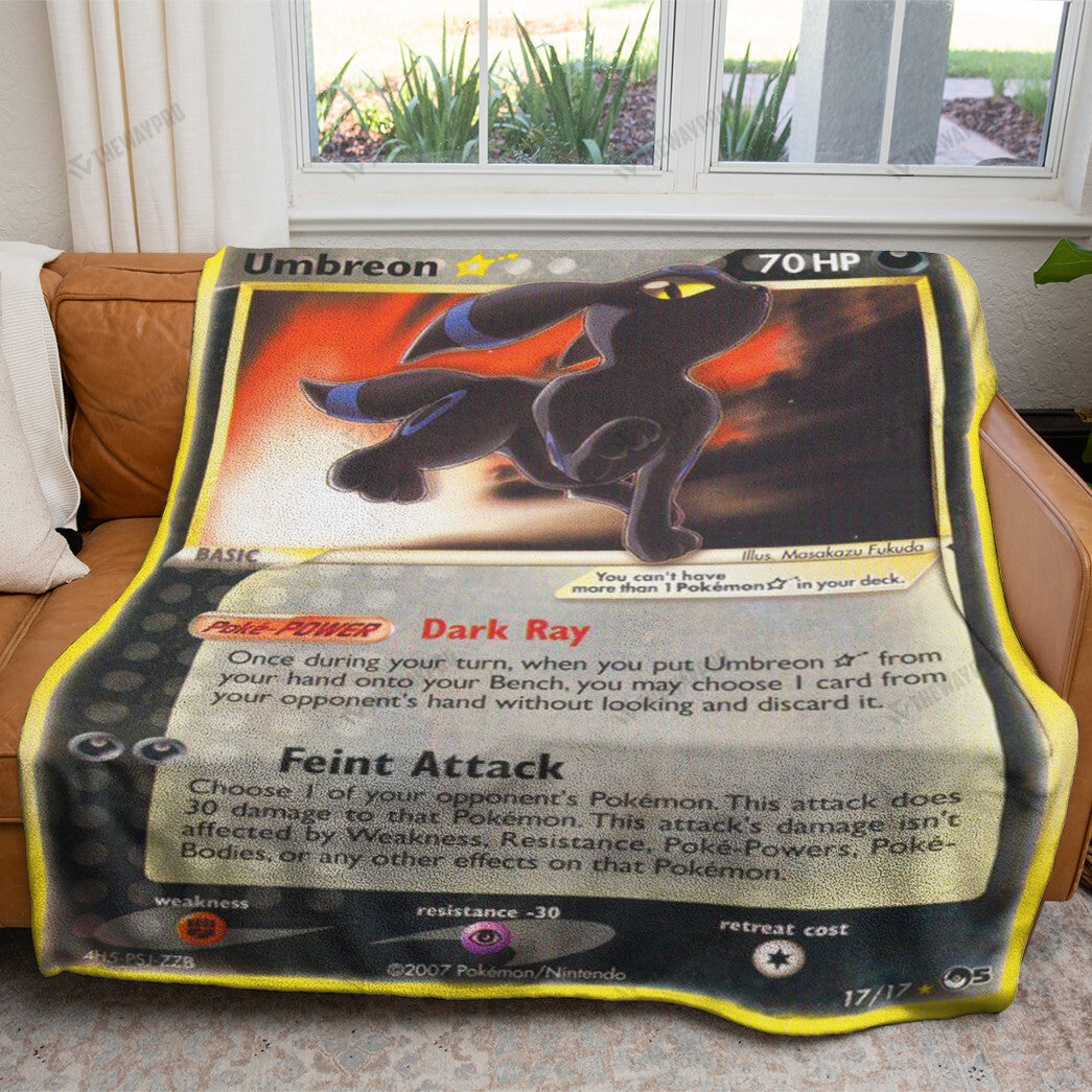 Anime Gold Star Umbreon Custom Soft Blanket