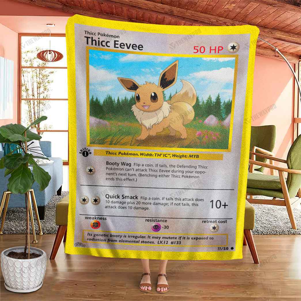 Anime Thicc Eevee Custom Soft Blanket