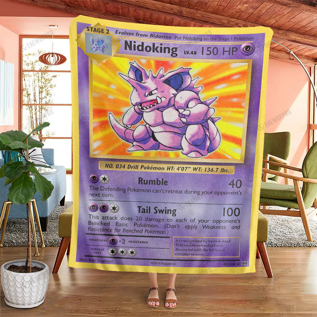 Anime Nidoking Evolutions Custom Soft Blanket