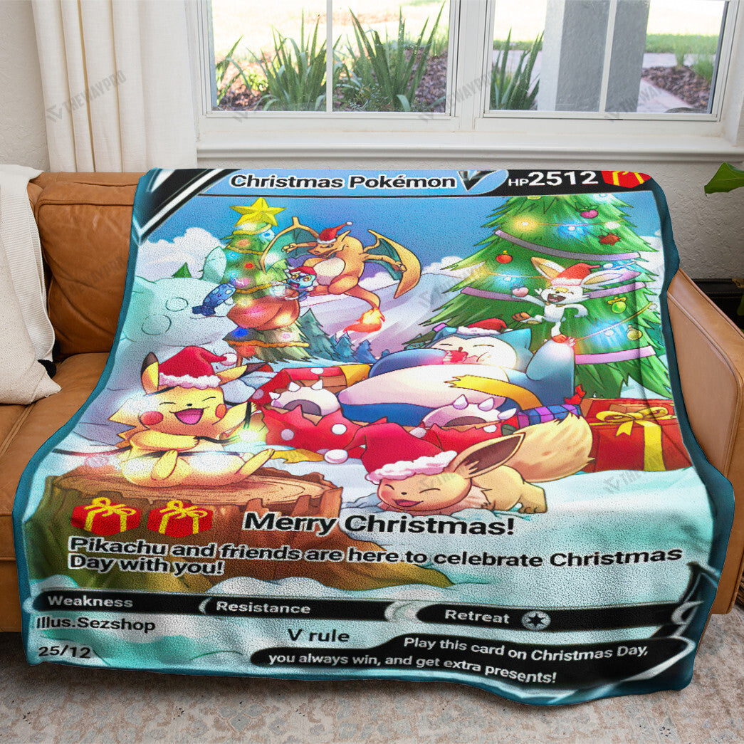 Christmas Holo V Card Custom Soft Blanket