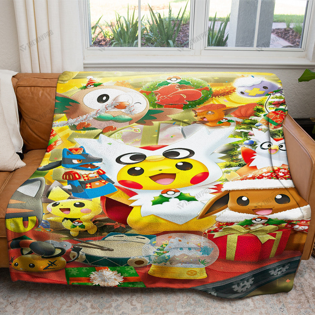 Anime Christmas Party Custom Soft Blanket