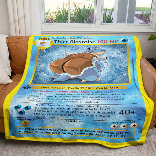 Anime Thicc Blastoise Custom Soft Blanket