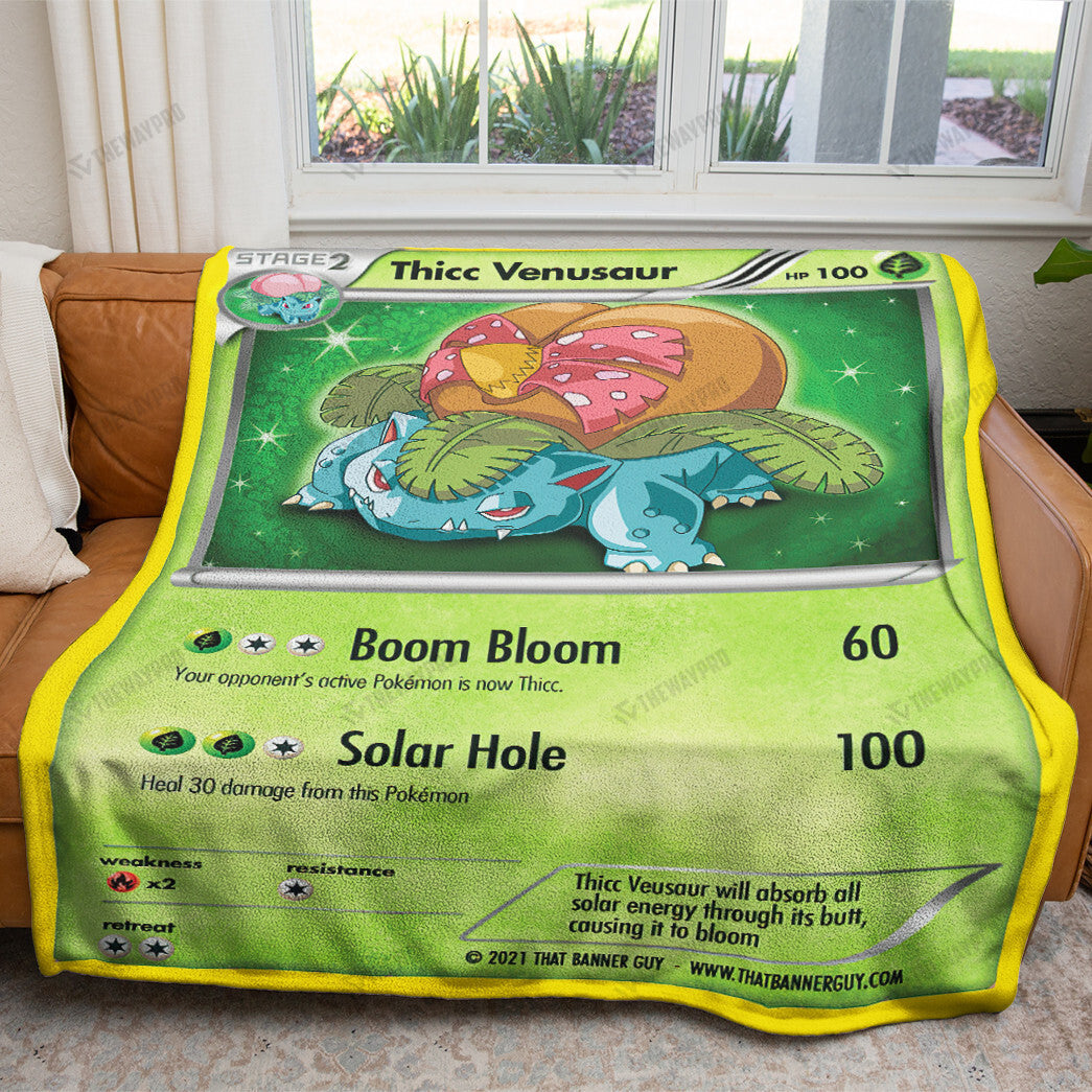 Anime Thicc Venusaur Custom Soft Blanket