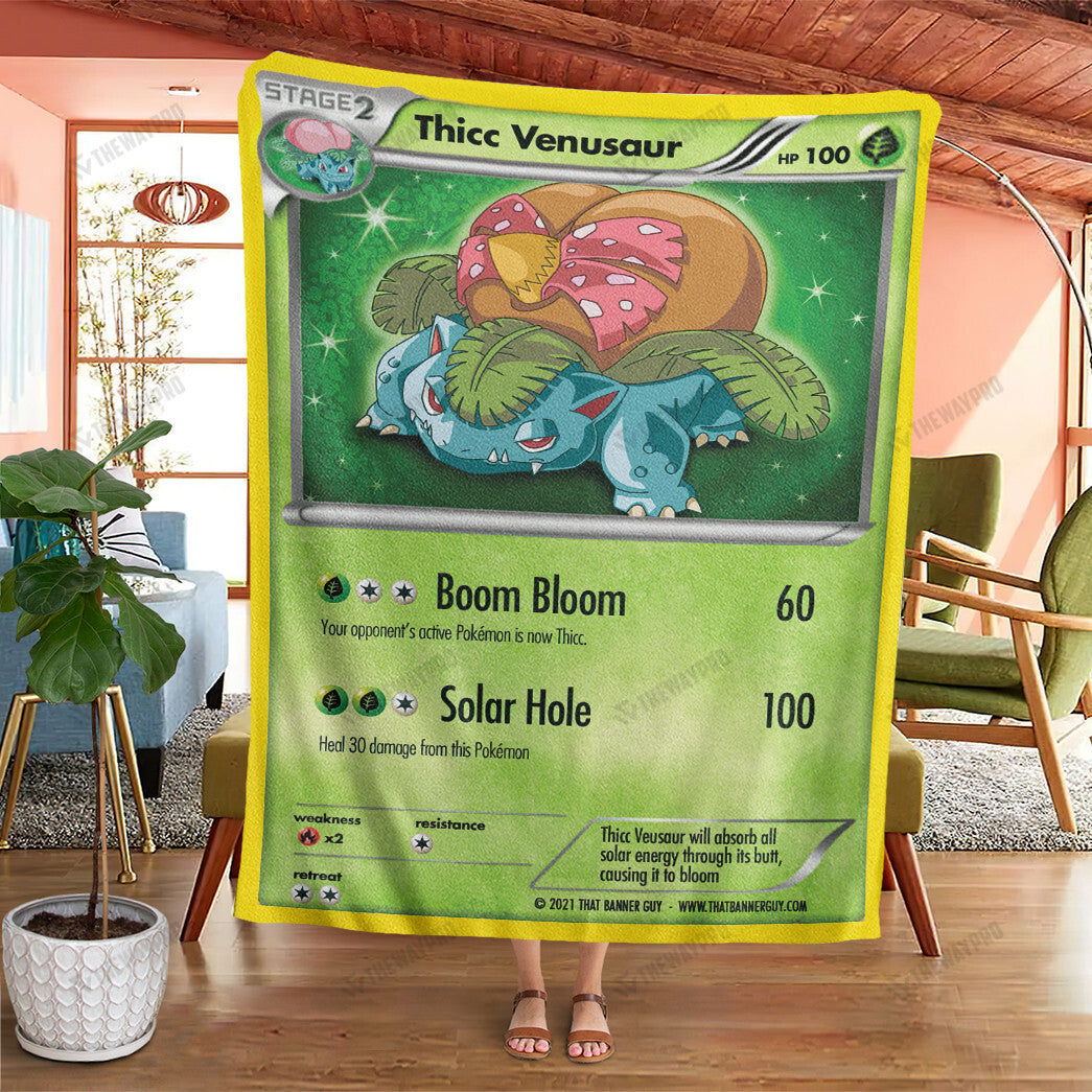 Anime Thicc Venusaur Custom Soft Blanket