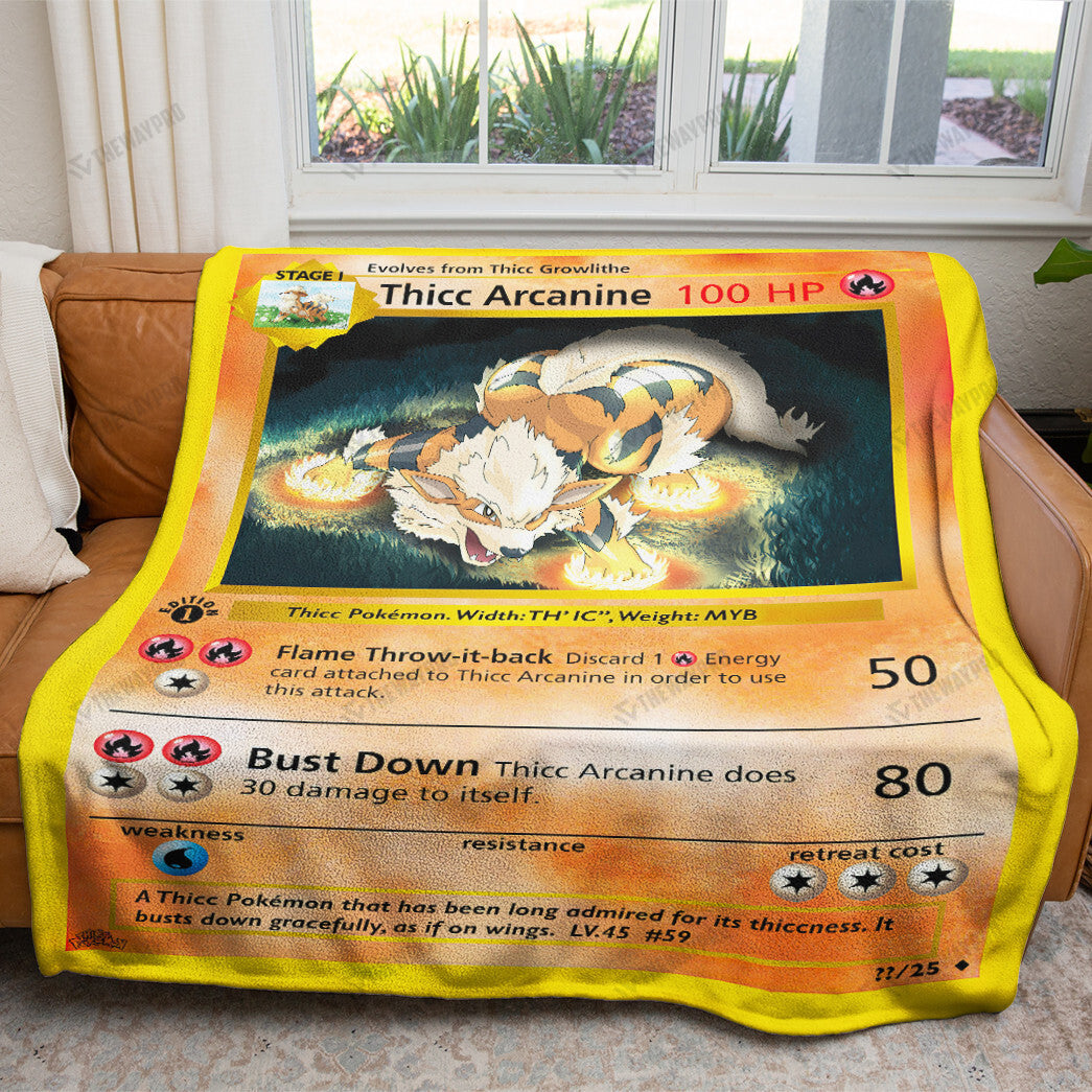 Anime Thicc Arcanine Custom Soft Blanket