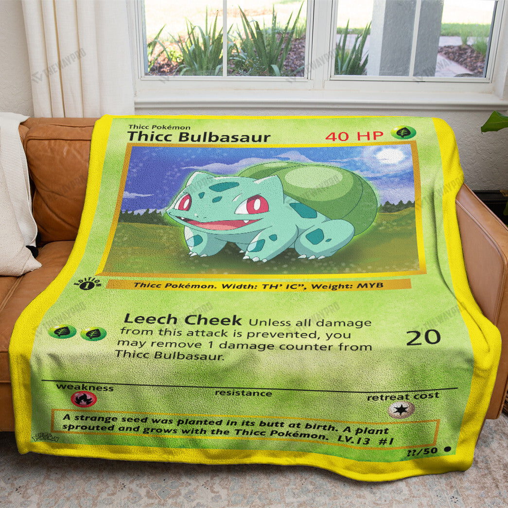 Anime Thicc Bulbasaur Custom Soft Blanket