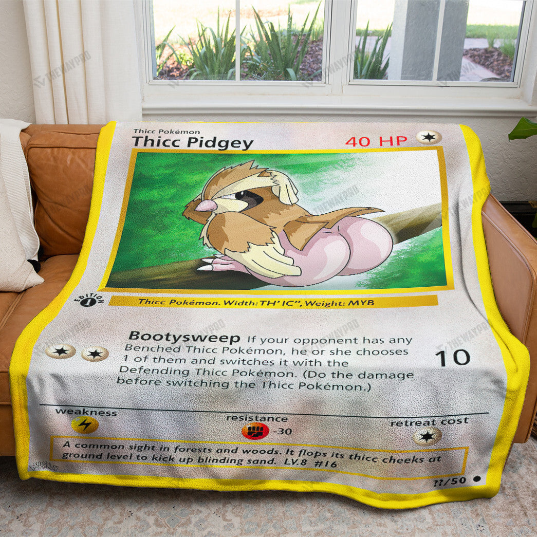 Anime Thicc Pidgey Custom Soft Blanket