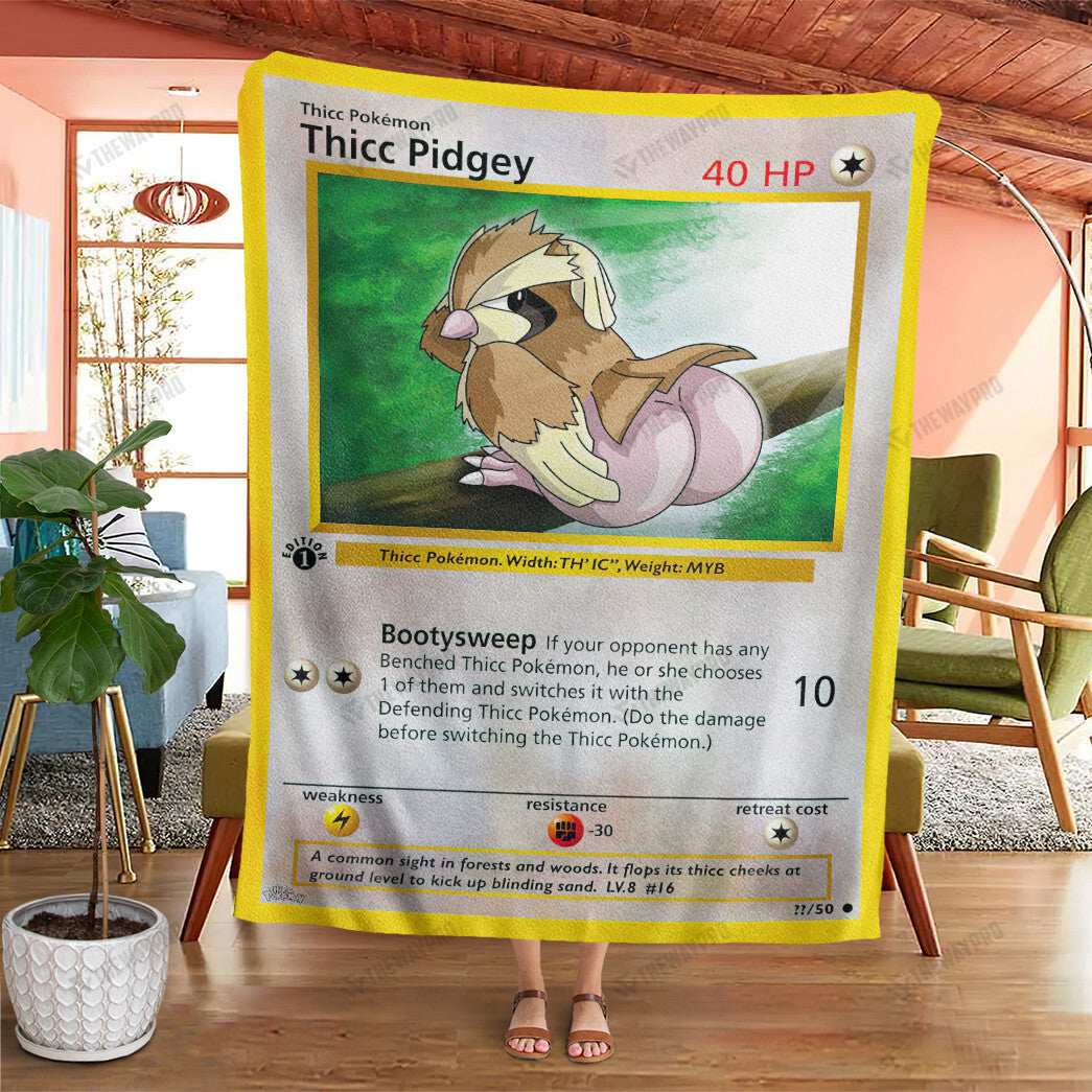 Anime Thicc Pidgey Custom Soft Blanket