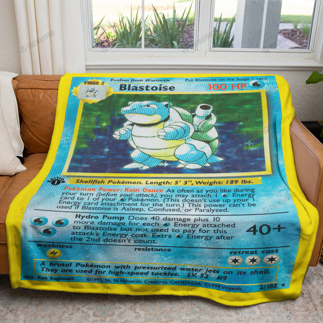 Blastoise Card Custom Soft Blanket