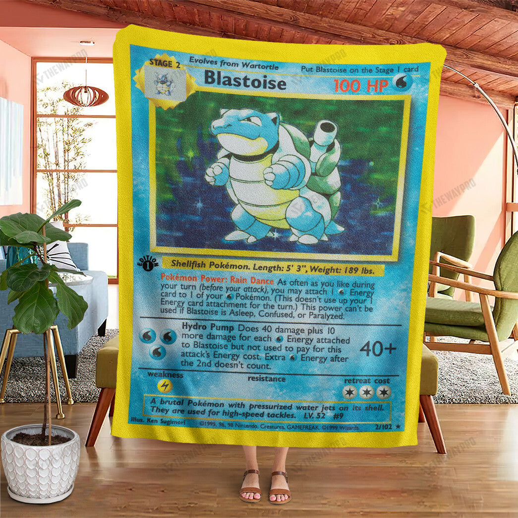 Blastoise Card Custom Soft Blanket