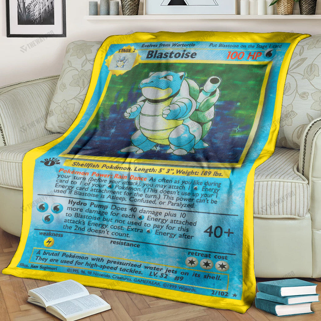 Blastoise Card Custom Soft Blanket