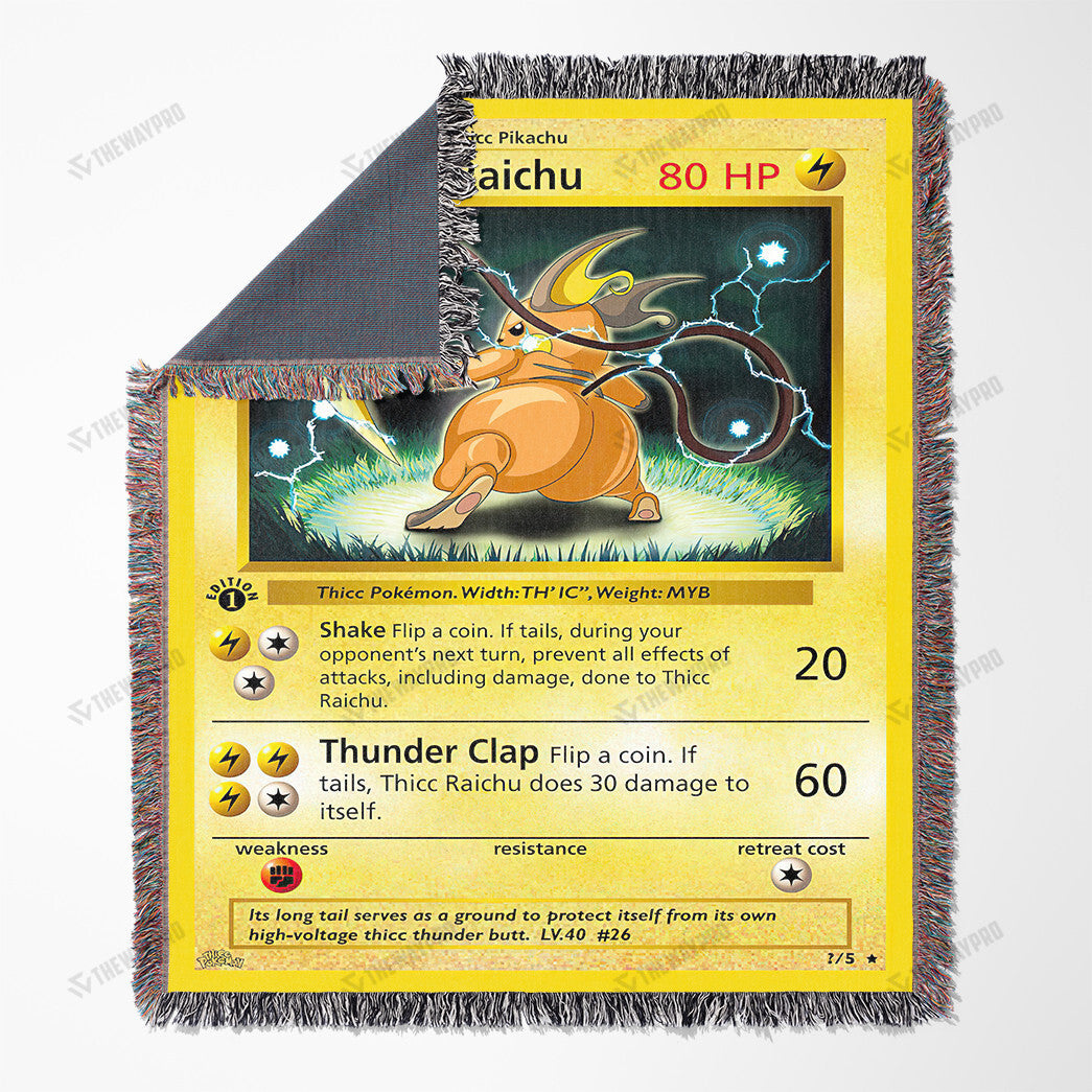 Thicc Raichu Custom Woven Blanket