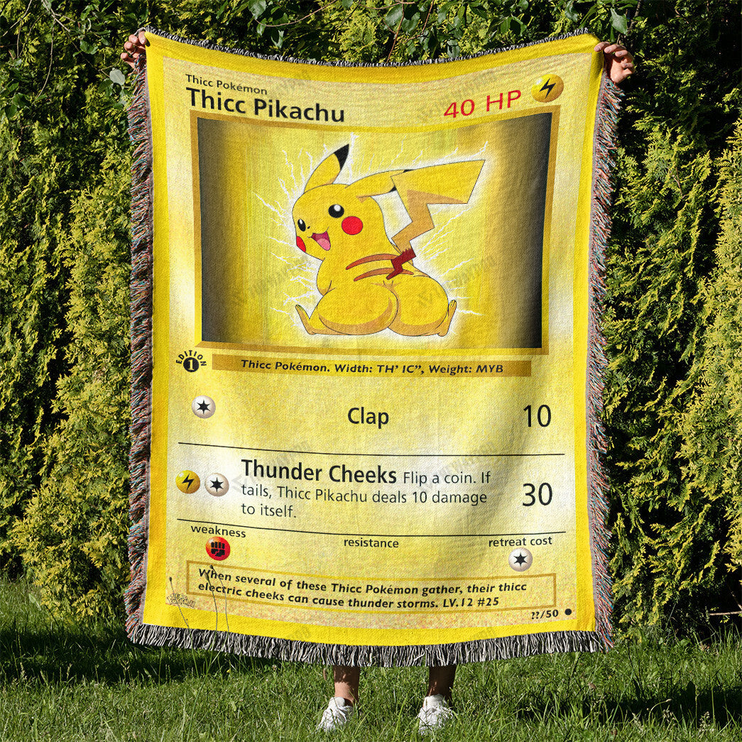 Thicc Pikachu Custom Woven Blanket