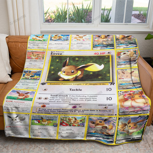 Anime Eevee Cards Custom Soft Blanket